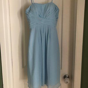 Bridesmaid gown, size 6, light blue, by Bill Levkoff